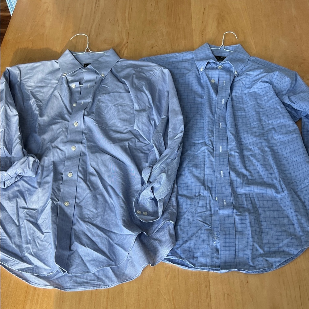 Ralph Lauren Light Blue and Blue Check Dress Shirts